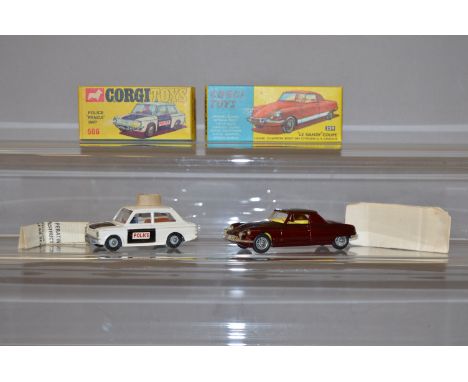 Two boxed Corgi Toys diecast models, 259 Citroen 'Le Dandy' Coupe, VG in G+/VG box with 'Corgi Model Club slip' together with