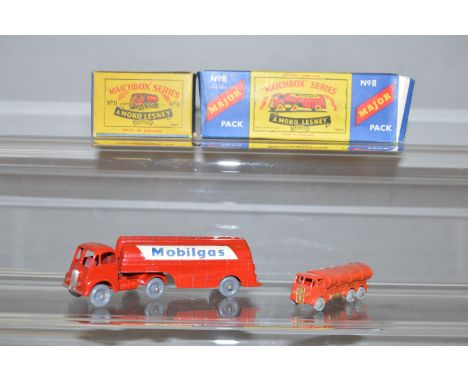 A boxed Matchbox diecast model from the '1-75' range, 11a 'Esso Petrol Tanker' with gold trim, G+/VG in F box with some tears