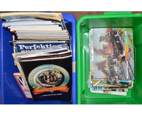 Good quantity of model railway catalogues, from 1960s onwards, including Hornby, Piko, Triang, Lima and others. 