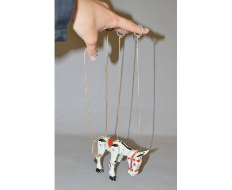 An unboxed  Moko Lesney diecast 'Muffin the Mule' puppet, appears complete with the four original finger rings, however has w