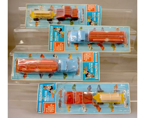 Four carded Lone Star Roadmaster Major Series diecast models, two 1291 Articulated Esso Tankers and two of the  1292 Jeep and