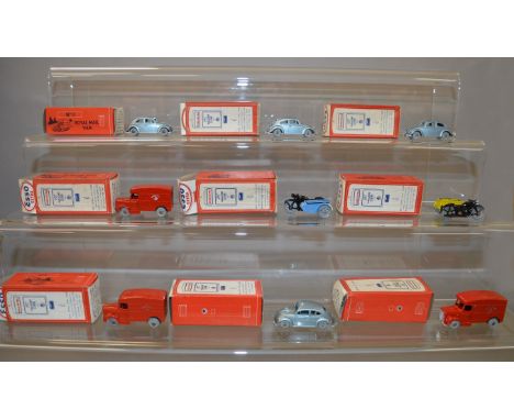 Nine boxed Morestone miniature diecast models from their 'Petrol Pump' series, including four #8 Volkswagen Saloon Cars, thre