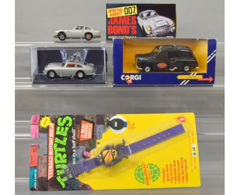 An unboxed Corgi diecast model, 270 James Bond Aston Martin DB5 with gold coloured grille and bumpers, operational functions 