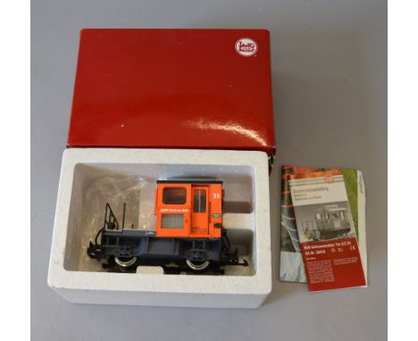 G gauge, LGB 20410 RhB Tractor Locomotive. Appears VG, boxed.