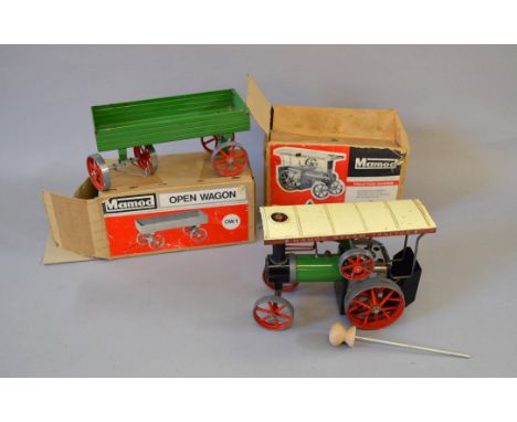 Two Mamod items: TE1 Traction Engine; OW1 Open Wagon. F-G in F-G boxes. (2)