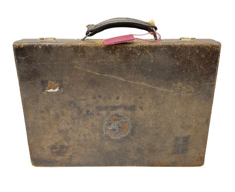 Vintage Gucci leather attache case with green leather, L40cm