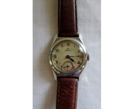 Vintage mens Omega wrist watch with leather strap