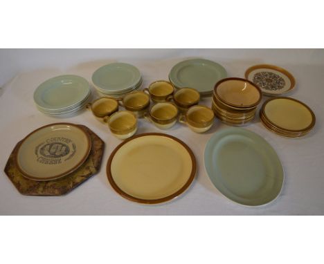 Ceramic cups and plates including T G Green and Poole