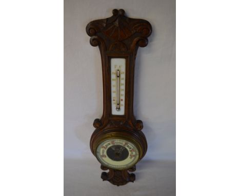 Oak wall barometer