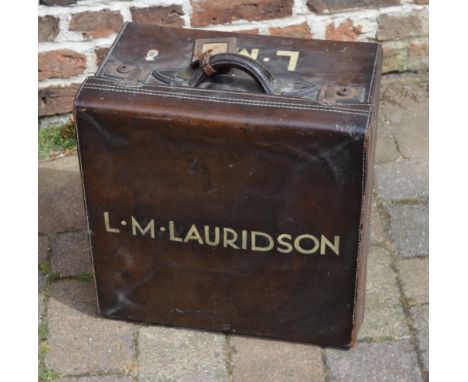 Early 20th century travelling trunk marked 'L M Lauridson'