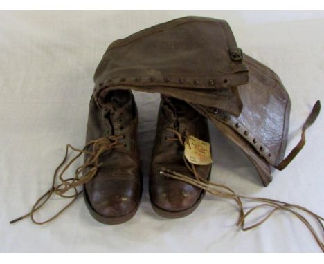 Pair of vintage 'The Regent Motor Cyclist' leather motorcycle boots