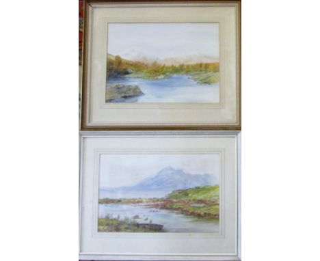 Pair of watercolours of highland scenes by C M Moncrieff (wife of the late Honorable Donald Moncrieff) 59 cm x 45 cm