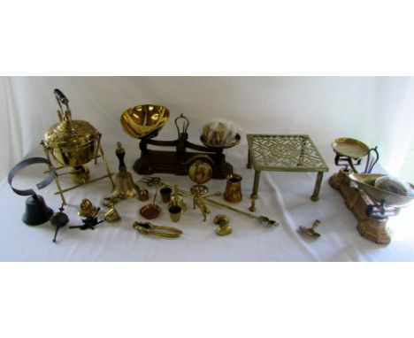 Various brassware inc scales