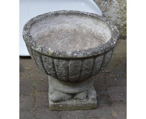 Circular concrete planter on stand