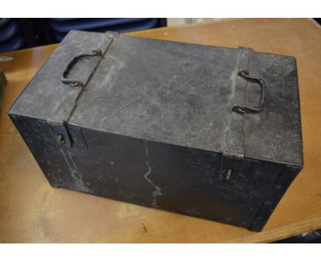 Vintage metal lock box possibly for munitions 