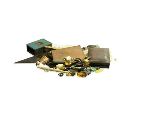 together with a collection of assorted items including semi precious beads, scrap silver, tortoiseshell comb etc. 