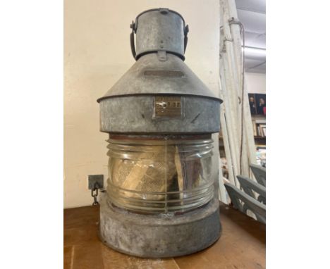 A Masthead galvanized ships lantern 