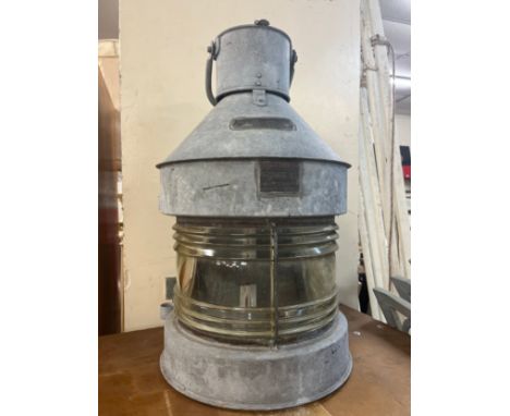 A Masthead galvanized ships lantern. 
