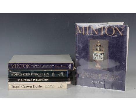 A group of six ceramics reference books, comprising two 'Minton: The First Two Hundred Years of Design and Production' by Joa