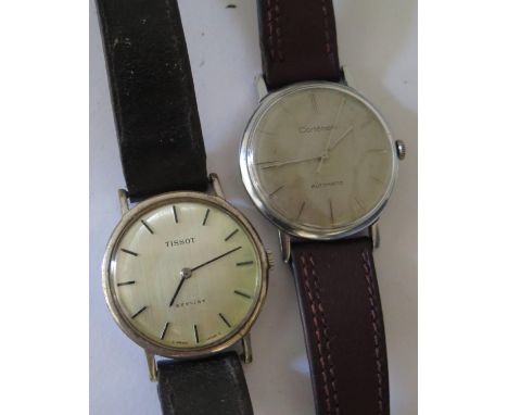 A Cortébert Grands Prix Gent Automatic Steel Cased Centre Seconds Wristwatch, 29mm dial AND Tissot Stylist Manual Steel Cased