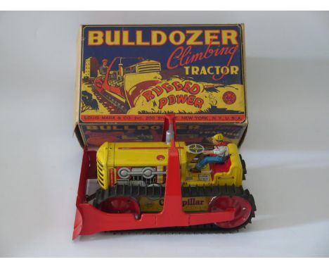 Tin Plate Toy _ A Marx Bulldozer Climbing Tractor, 28cm. Manufactured in 1948 and complete with original box 