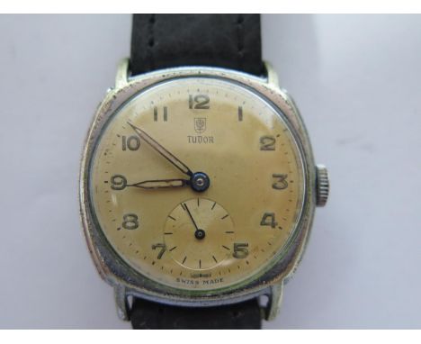 A Tudor Stainless Steel Gent's Manual Wristwatch, the 30mm dial with subsidiary seconds dial, 1960's, running 