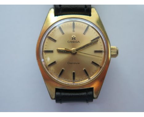 An Omega Gold Plated Ladies Centre Seconds Manual Wristwatch with 25mm dial, cal. 630, movement no. 30213343, 1970, running 