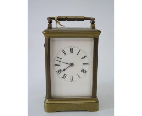 A Jacquot French Brass Carriage Clock, running