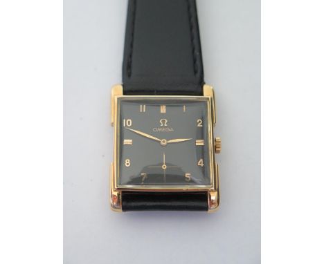 An Omega 18ct Gold Gent's Manual Wristwatch, the 27 x 26mm dial with subsidiary seconds dial, cal. 300 movement no. 10542473,