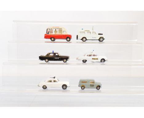 An unboxed Tri-ang Spot-On 256 Jaguar 3.4 Police Car,  in white with some repainting together with interesting group of Spot-