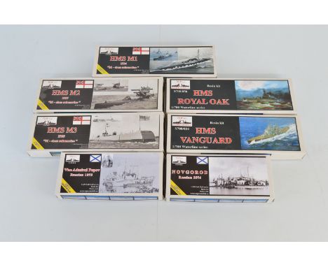 Seven ROP OS model kits, including 1:350 and 1:700 scale examples. S350/014 Vice Admiral Popov Russian 1875, S350/005 Novgoro