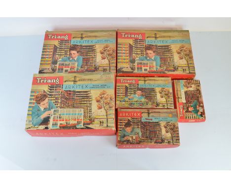 Six boxed Tri-ang Spot-On  Arkitex Construction Sets, including two Set No.1 and a Set No.2 in 1/42 scale together with three