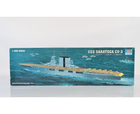 Trumpeter 1:350 scale model kit, 05607 USS Saratoga CV-3 (Contents not checked for completeness)