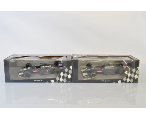 Two Grand Prix Paul's Model Art Sauber Formula 1 1/18 scale models, Sauber C12 H. H. Frentzen and Sauber C12 Karl Wendlinger,