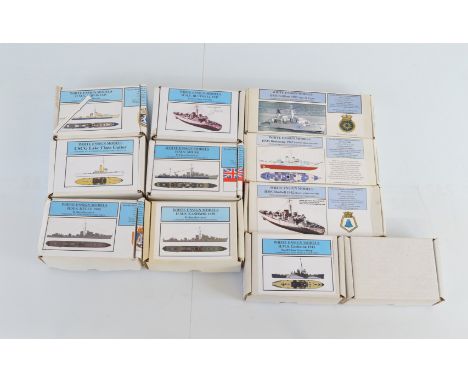 Eleven White Ensign Models 1:700 scale model kits, WEM K750, WEM K722, WEM K744, WEM K724, WEM K748, WEM K704, WEM K713, WEM 