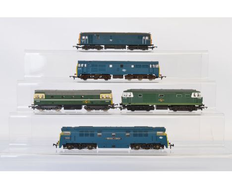 Five OO gauge diesel locomotives, including Lima, Airfix, Hornby and Liliput, all unboxed (5)
