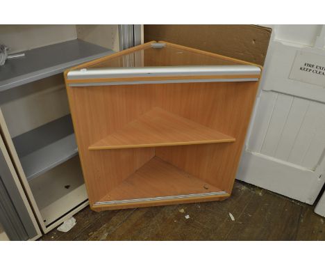 An open counter top display cabinet, having four division pigeon hole section to reverse, 121cm x 61cm x 93cm high together w