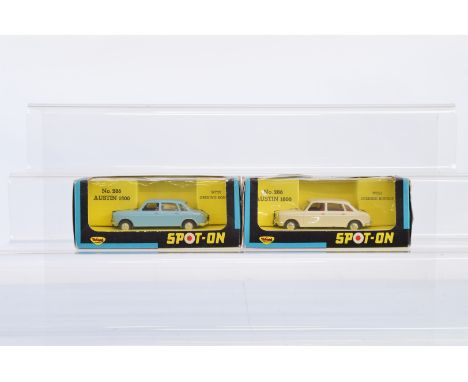Two boxed Tri-ang Spot-On 286 Austin 1800 models, in cream and light blue, generally  models appear G+ in G to G+ boxes.    (