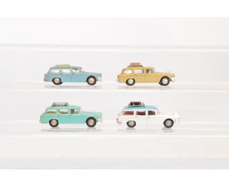 Four unboxed Humber Super Snipe Estate models, from the Tri-ang Spot-On range including three #183 models in light turquoise,