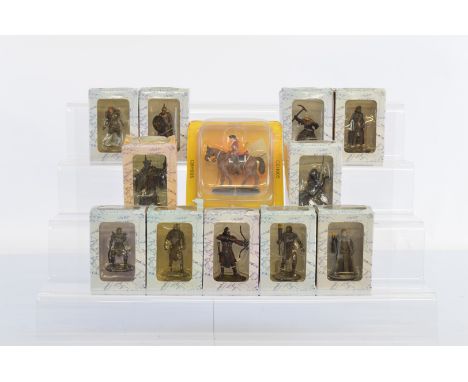 Eleven Eaglemoss Lord Of The Rings cast metal figures, together with a Del Prado figure Marlborough Cavalryman at Benheim, al