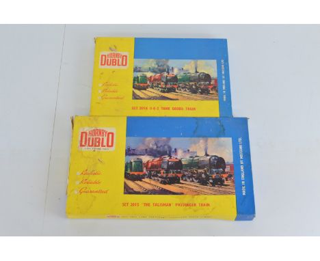 Two Hornby Dublo model railway sets, 2015 The Talisman Passenger Train and 2016 0-6-2 Tank Goods Train, boxed (2)