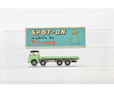 A boxed Tri-ang Spot-On 109/2 ERF 68G with Flat Float  in light green with black roof,  appears F/G, with some chips to the g