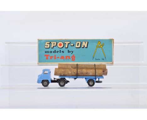 A boxed Tri-ang Spot-On 111A/OT Ford Thames Trader,  with Articulated Flat Float and Log Load in light blue, appears G+/VG. T