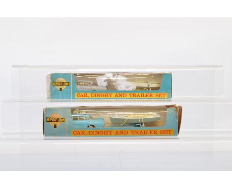 Two boxed Tri-ang Spot-On 212 Car,Dinghy and Trailer Sets, in P boxes, the window acetates having been replaced on both, as h