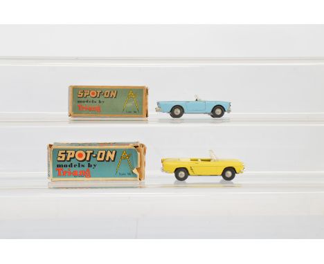 Two boxed models from the Tri-ang Spot-On range, including a 191 Sunbeam Alpine Convertible in light blue, G+/VG in F/G box a