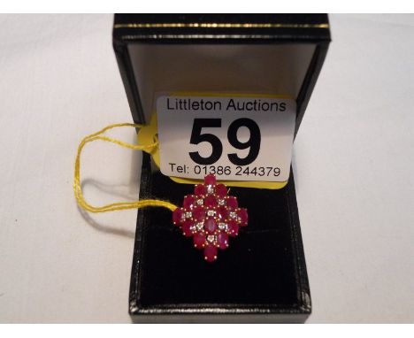 Gold ruby and diamond set ring - Estimate £180 to £250 