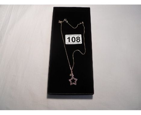 Silver marcasite set pendant on chain