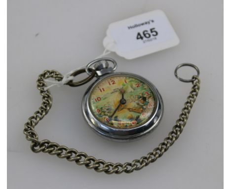 A Smith's Jamboree automaton watch, the dial with Arabic numerals and pictorial scene depicting scouts and scout master