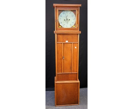James Davis, Leominster, an early 19th century eight-day longcase clock movement and period painted Arabic and calendar subsi