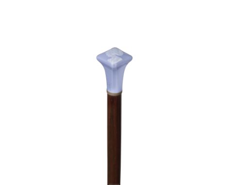 Two Limoges (A. Raynaud &amp; Cie) pâte-sur-pâte cane handles, late 19th centuryEach with a blue ground, the top with a pâte-